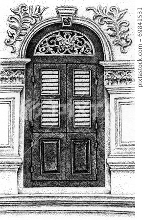 Decorative antique door 69841531