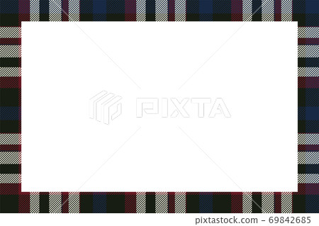 Vintage frame vector. Scottish border pattern retro style. Tartan plaid ornament. 69842685