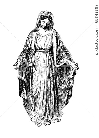 Antique statue of mary 69842885