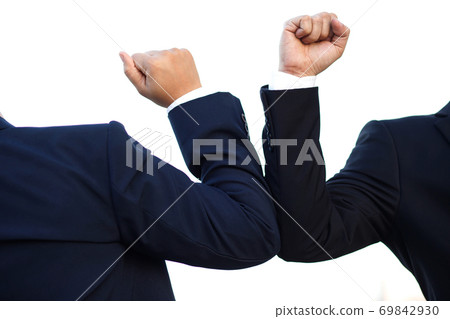 Business people social distance to prevent COVID 19 69842930