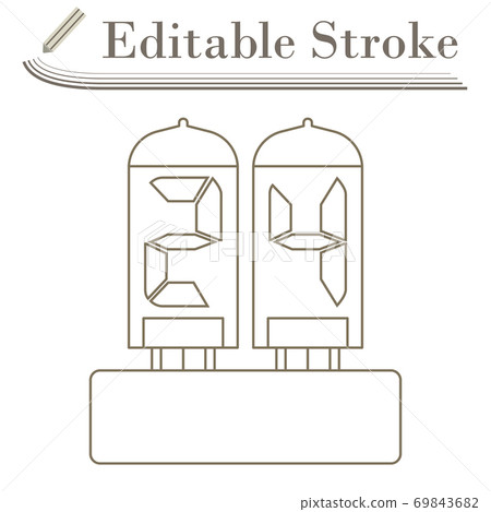 Electric Numeral Lamp Icon Electric Numeral Lamp Icon 69843682
