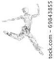 Ballet dancing man, illustration of a dancer on motion 69843855