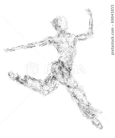 Ballet dancing man, illustration of a dancer on motion 69843855