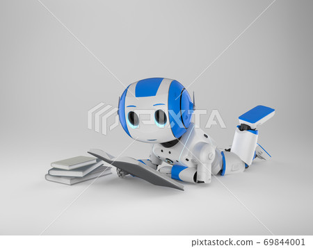mini robot reading a book mini robot reading a book 69844001