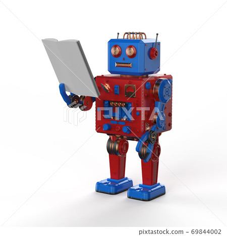 mini robot reading a book 69844002