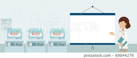 Pediatricians with blank screen projector Pediatricians with blank screen projector 69844276