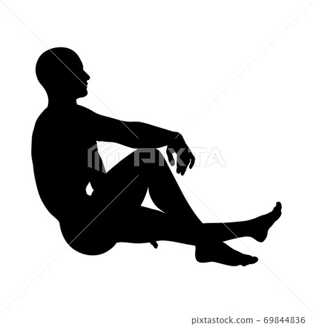 Sitting Pose Man Silhouette Sitting Pose Man Silhouette 69844836