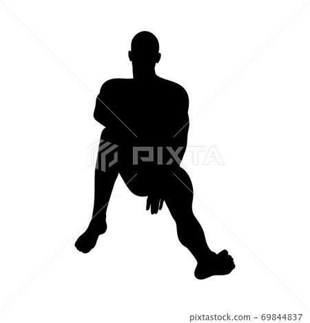 Sitting Pose Man Silhouette 69844837