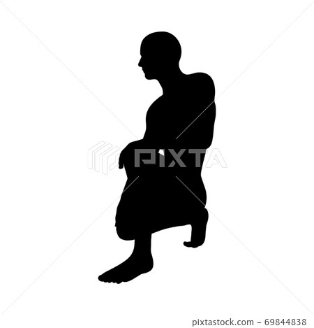 Sitting Pose Man Silhouette Sitting Pose Man Silhouette 69844838