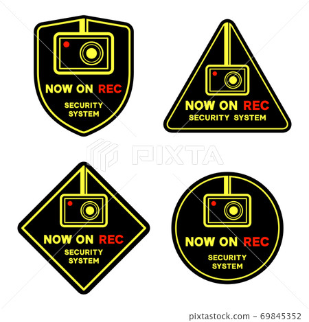 Variations of drive recorders and security stickers 69845352