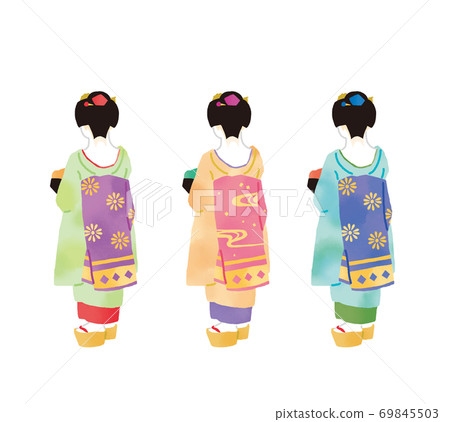 Maiko's fashionable illustration material 69845503