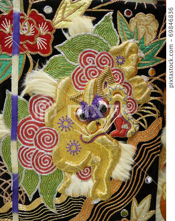 Beautiful embroidery of Kagura dance costumes in Hiroshima Beautiful embroidery of Kagura dance costumes in Hiroshima 69846836