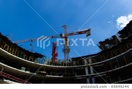 Crane and building construction site Crane and building construction site 69849244