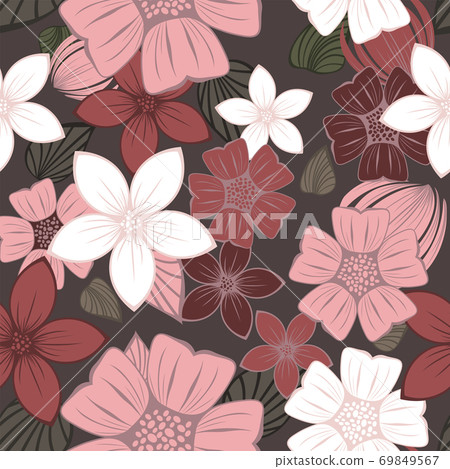 Seamless Floral Pattern - Stock Illustration [69849567] - PIXTA