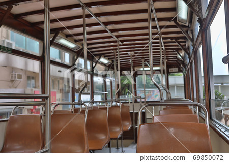 18 Sept 2020 the Empty Seats on Tram at hong kong tram 18 Sept 2020 the Empty Seats on Tram at hong kong tram 69850072