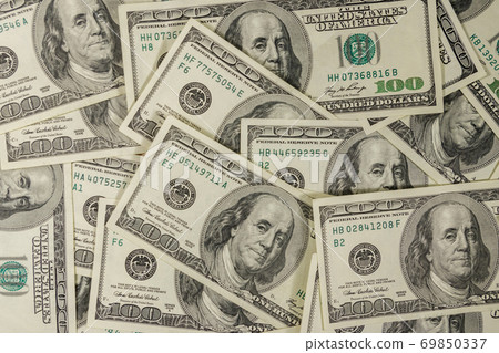 Background of the one hundred dollars bills 69850337