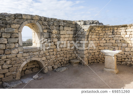 View of the ruins of the ancient Greek city of Chersonesos on the Crimean Peninsula View of the ruins of the ancient Greek city of Chersonesos on the Crimean Peninsula 69851260