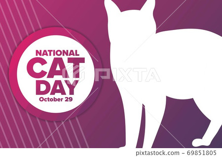 National Cat Day. October 29. Holiday concept. Template for background, banner, card, poster with 69851805