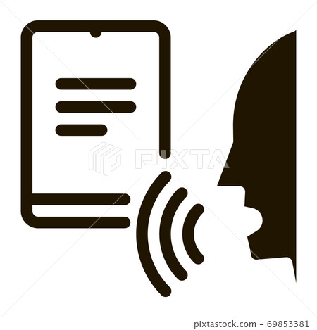 Notebook Human Voice Control Icon Vector... - Stock Illustration ...