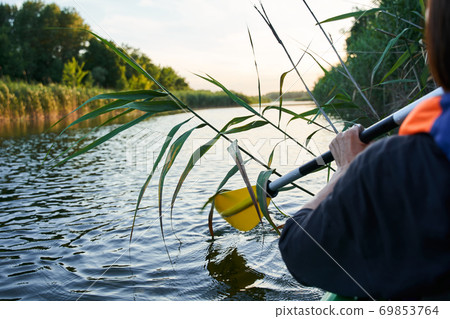 Close up shot of guy in kayak 69853764