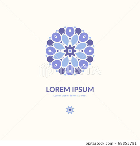 Lilac mandala emblem. Lilac mandala emblem. 69853781