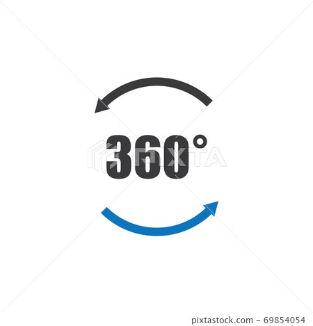 Angle 360 degrees sign icon Angle 360 degrees sign icon 69854054