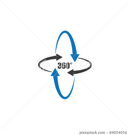 Angle 360 degrees sign icon Angle 360 degrees sign icon 69854058