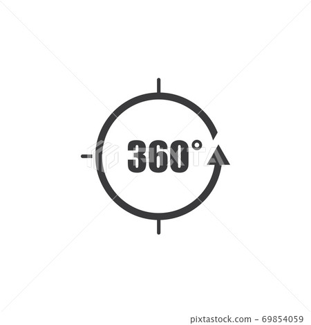 Angle 360 degrees sign icon Angle 360 degrees sign icon 69854059