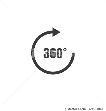 Angle 360 degrees sign icon Angle 360 degrees sign icon 69854061