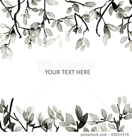 Watercolor leaves illustration 69854378