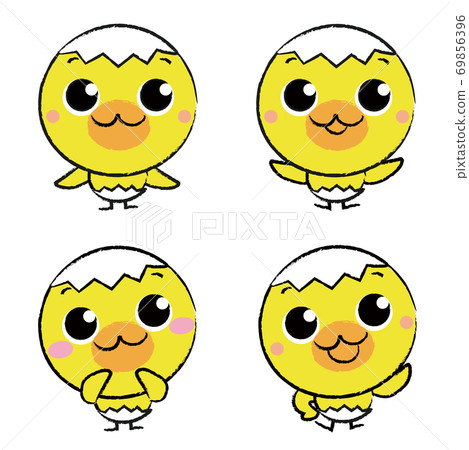 Chick cute set illustration material Chick cute set illustration material 69856396