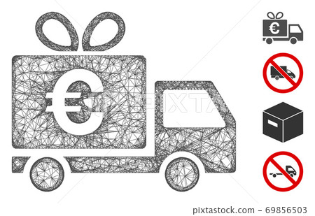 Euro Gift Delivery Web Vector Mesh Illustration 69856503