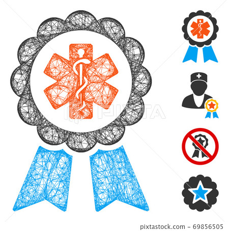 Medical Ribbon Award Web Vector Mesh Illustration 69856505