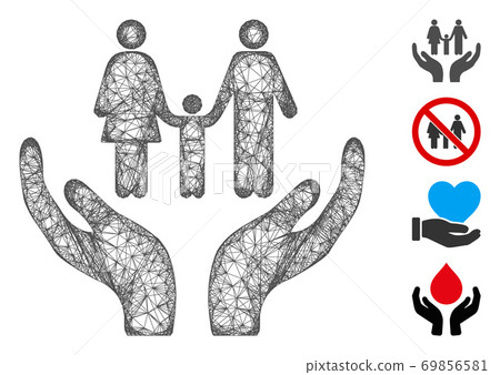 Family Care Hands Web Vector Mesh Illustration 69856581