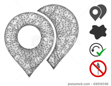 Map Markers Web Vector Mesh Illustration Map Markers Web Vector Mesh Illustration 69856590