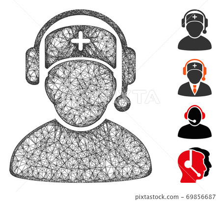 Doctor Call Center Web Vector Mesh Illustration Doctor Call Center Web Vector Mesh Illustration 69856687