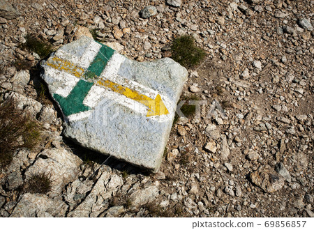 directional tourist signs on stone directional tourist signs on stone 69856857