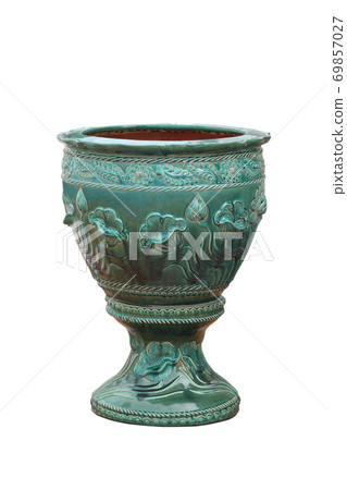 Ceramic pots or vase isolated on white background 69857027