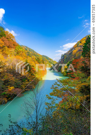 Takase Gorge, Omachi Dam Autumn Leaves [Nagano Prefecture] 69857385