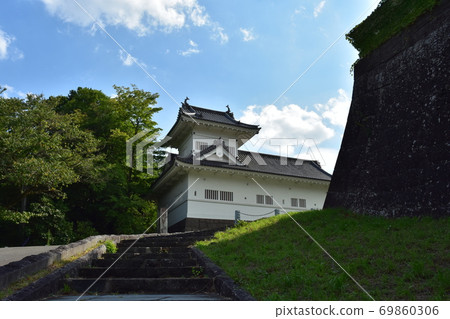 Corner tower and stone wall of Sendai Castle in Sendai City, Miyagi Prefecture, Tohoku Corner tower and stone wall of Sendai Castle in Sendai City, Miyagi Prefecture, Tohoku 69860306