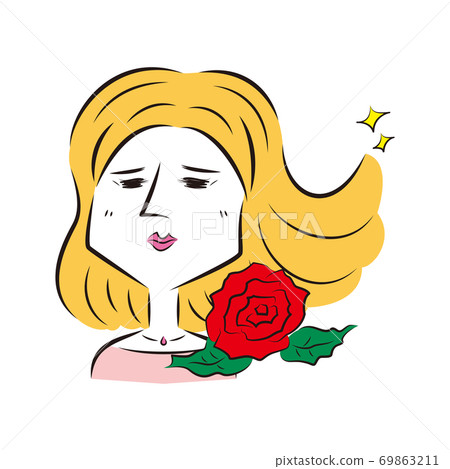 Female textured face rose - Stock Illustration [69863211] - PIXTA