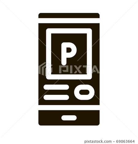 Parking Application in Phone Icon Vector Glyph Illustration Parking Application in Phone Icon Vector Glyph Illustration 69863664