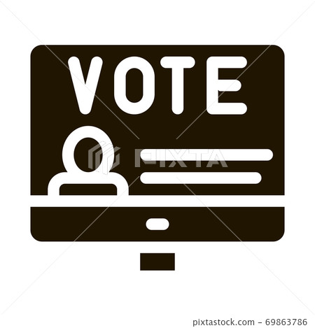 Vote Computer Information Icon Vector Glyph Illustration 69863786