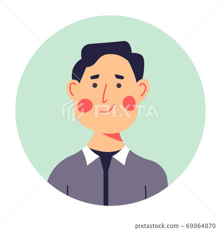 Middle aged male character portrait in circle vector Middle aged male character portrait in circle vector 69864870