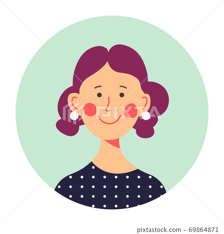 Portrait of cheerful adult woman in middle age 69864871