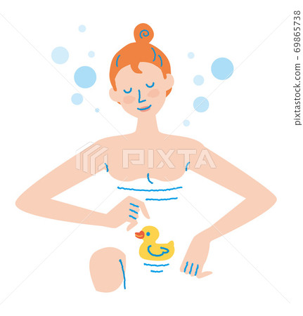 Bath time young woman illustration 69865738