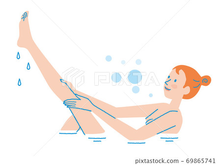 Bath time young woman illustration 69865741