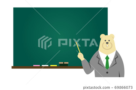 一個白熊商人和黑板的例證圖像 69866073