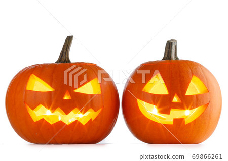 Halloween Pumpkins on white 69866261