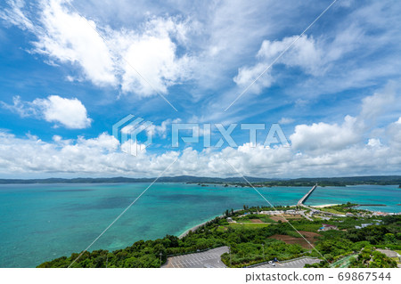 Scenery of Kouri Island and Kouri Ohashi seen from Kouri Ocean Tower 69867544